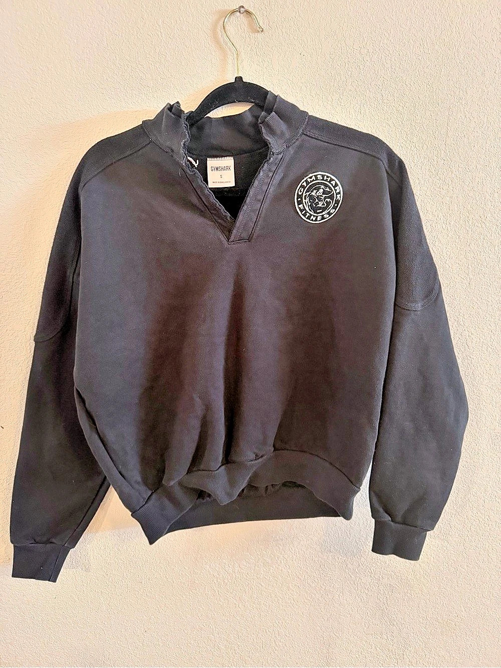 Black Logo Quarter-Zip Sweatshirt